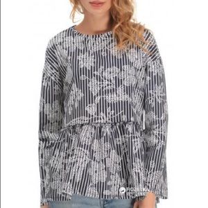NWT Zara 💯% Cotton Printed Blouse Top Medium